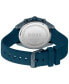 ფოტო #3 პროდუქტის Men's Velocity Quartz Fashion Chronograph Blue Silicone Strap Watch 44mm