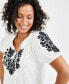 ფოტო #3 პროდუქტის Women's Embroidery Vacay Top, Created for Macy's