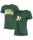 Фото #1 товара Women's Green Oakland Athletics 2-Hit Front Twist Burnout T-shirt