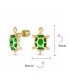 Фото #3 товара Petite Tiny Nautical Vacation CZ Green Tortoise Turtle Yellow 14K Gold Stud Earrings For Women Secure Screw back