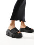 Фото #1 товара Stradivarius chunky flatform mule in black