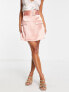 Фото #4 товара ASOS DESIGN satin utility mini skirt in pink