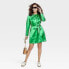 Фото #2 товара Women's Long Sleeve Belted A-Line Dress - A New Day Green XXL