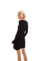 Фото #4 товара Monki long sleeve mini dress with lace details in black