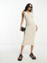 Фото #4 товара Lindex sanna knitted midaxi summer dress in beige