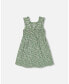 Girl Sleeveless Muslin Dress Green Jasmine Flower Print - Toddler|Child
