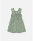 ფოტო #3 პროდუქტის Girl Sleeveless Muslin Dress Green Jasmine Flower Print - Toddler|Child