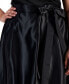ფოტო #4 პროდუქტის Plus Size Belted Satin A-Line Midi Skirt