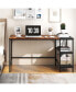 Фото #6 товара 55" Modern Industrial Style Study Writing Desk with 2 Storage Shelves