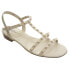 VANELi Brunel Studded Flat Strappy Womens Off White Casual Sandals 311707