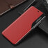 Hurtel Eco Leather View Case elegancki futerał etui z klapką i funkcją podstawki iPhone 13 Pro Max czerwony