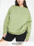 Фото #1 товара Nike Plus mini swoosh oversized crew sweatshirt in alligator green