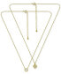 2-Pc. Set Cubic Zirconia Pavé Heart & Solitaire Bezel Pendant Necklaces, Created for Macy's