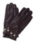 Surell Accessories Pearl Detail Leather Gloves Women's