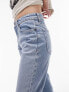 Topshop Petite cropped mid rise with raw hems straight jean in black