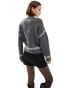 Фото #4 товара ONLY contrast details round neck jumper in dark grey