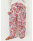 Фото #1 товара Plus Size Shirred Bright Paisley Palazzo Trousers