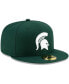 ფოტო #4 პროდუქტის Men's Green Michigan State Spartans Primary Team Logo Basic 59FIFTY Fitted Hat