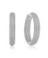 Фото #1 товара Sterling Silver with Cubic Zirconia 10-Row French Pave Inside Out Large Tubular Hoop Earrings