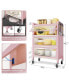 Фото #2 товара 45.7'' Tall 3 Door Accent Cabinet, 4 Tier Kitchen Organizer Shelf, Pink
