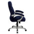 Фото #1 товара High Back Navy Blue Microfiber Contemporary Executive Swivel Chair With Arms