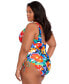 Фото #3 товара Plus Size Side-Shirred One-Piece Swimsuit