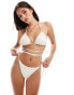 Фото #1 товара Brave Soul crochet bikini top in cream