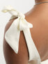 Фото #3 товара Vila Petite Bridal satin tie shoulder cami maxi dress in cream