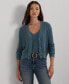 ფოტო #1 პროდუქტის Women's Cropped Long-Sleeve Cardigan