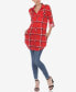 ფოტო #3 პროდუქტის Women's Plaid Tunic Top Shirt