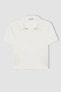 Kadın T-shirt Kırık Beyaz A0379ax/wt32
