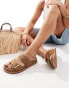 Фото #1 товара New Look chunky doube strap flat sandal with studs in tan