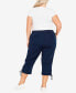 Plus Size Cotton Cinch Capri Pants