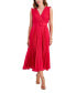 Фото #1 товара Women's Belted Pleated Chiffon Midi Dress