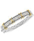 ფოტო #1 პროდუქტის EFFY® Diamond X Bangle Bracelet (1/8 ct. t.w.) in Sterling Silver & 18k Gold-Plate