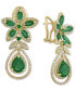 ფოტო #9 პროდუქტის Brasilica by EFFY® Emerald (5-1/4 ct. t.w.) and Diamond (1-1/4 ct. t.w.) Teardrop Earrings in 14k Gold or 14k White Gold, Created for Macy's