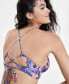 ფოტო #4 პროდუქტის Juniors' Floral-Print Tie-Back Bikini Top, Created for Macy's