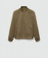 Фото #2 товара Men's Suede-Effect Bomber Jacket