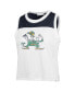 Women's White Distressed Notre Dame Fighting Irish Premier Zoey Waist Length Tank Top