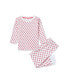 ფოტო #1 პროდუქტის GOTS Certified Organic Cotton Knit 2 Piece Pajama Set For Child, Pink City (Size 10Y), Girls