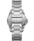 Men's Spencer Three Hand Date Silver-Tone Stainless Steel Watch 44mm
