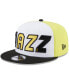 ფოტო #2 პროდუქტის Men's White, Black Utah Jazz Back Half 9FIFTY Snapback Hat