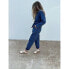 Women's Ascot + Hart Graphic Utility Zipper Jumpsuit - Blue XL