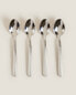 Фото #1 товара Set of steel dessert spoons with scored handle