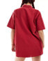 Фото #4 товара Motel smith oversized beach shirt co-ord in red