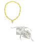 ფოტო #2 პროდუქტის Tarnish Resistant 14K Gold-Plated Figaro Chain with Crystal Halo Mother-of-Pearl Heart