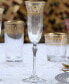 Фото #4 товара Gold-Tone Embellished Champagne Flutes with Gold-Tone Rings, Set of 4