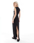 Фото #1 товара Weekday Inez slim fit maxi dress with back split in black