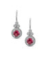 ფოტო #2 პროდუქტის Classic Bridal Art Deco Style Pink Topaz Halo Circle Circlet Rosette Solitaire Drop Earrings for Women .925 Sterling Silver