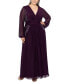 ფოტო #1 პროდუქტის Plus Size Beaded Appliqué V-Neck Gown